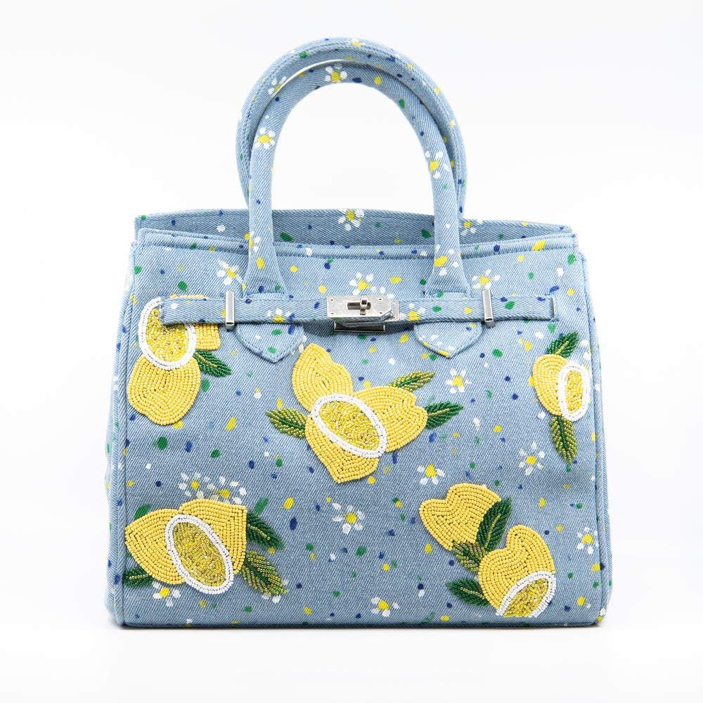Pre-Order Flower & Lemon Beaded Handbag
