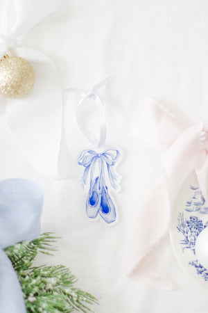 
                  
                    Blue and White Pointe Shoes Watercolor Ornament
                  
                