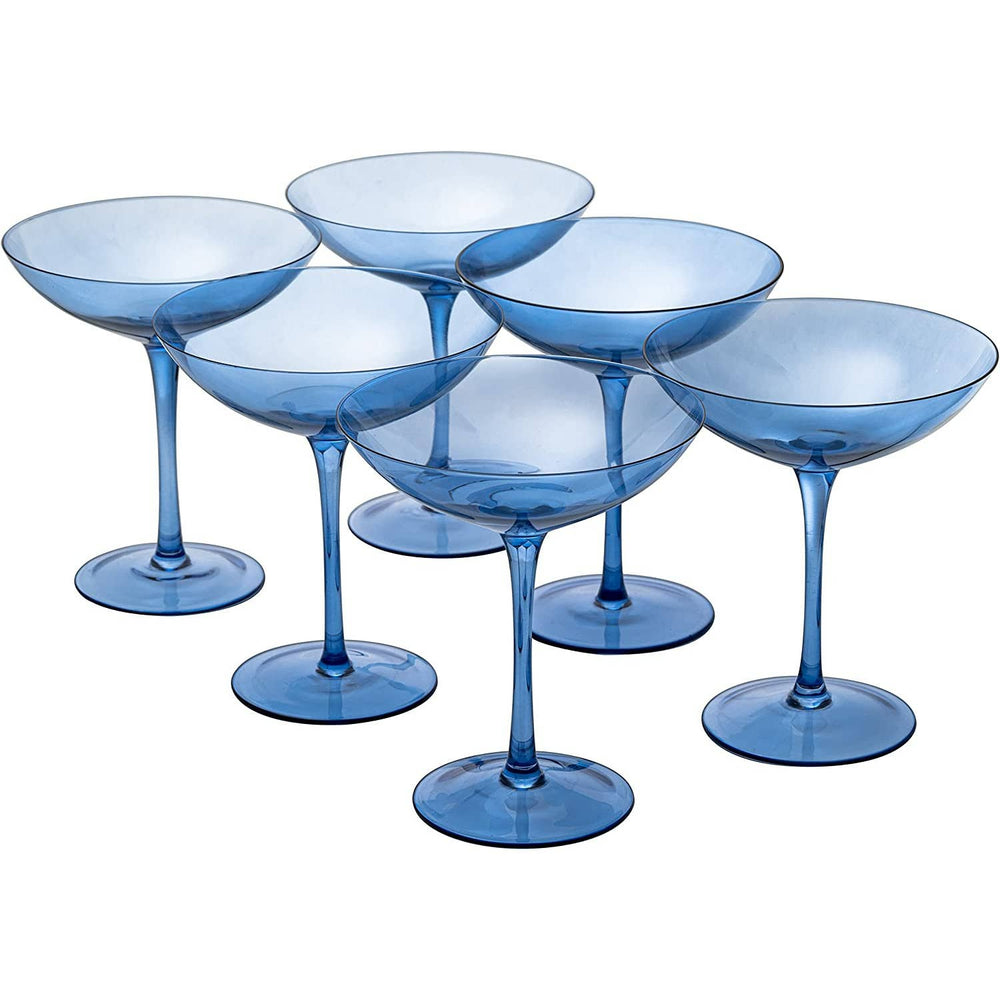 Blue Champagne Coupes (Set of 2)