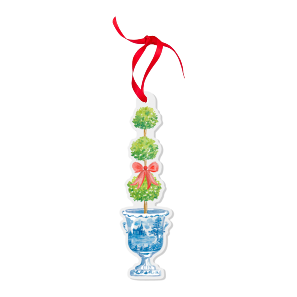 Holiday Topiary Watercolor Ornament