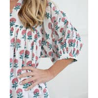 
                  
                    The Louise Top in Pink and Green Floral
                  
                