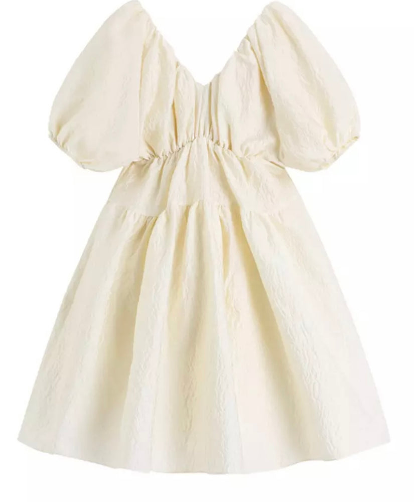 Pre-Order Ivory Jacquard Dress